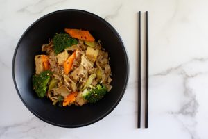 drunk noodles with vegetables and tofu